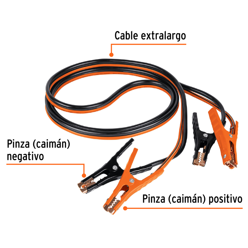 Cables pasa corriente de batería,3M Corriente: 225A TRUPER