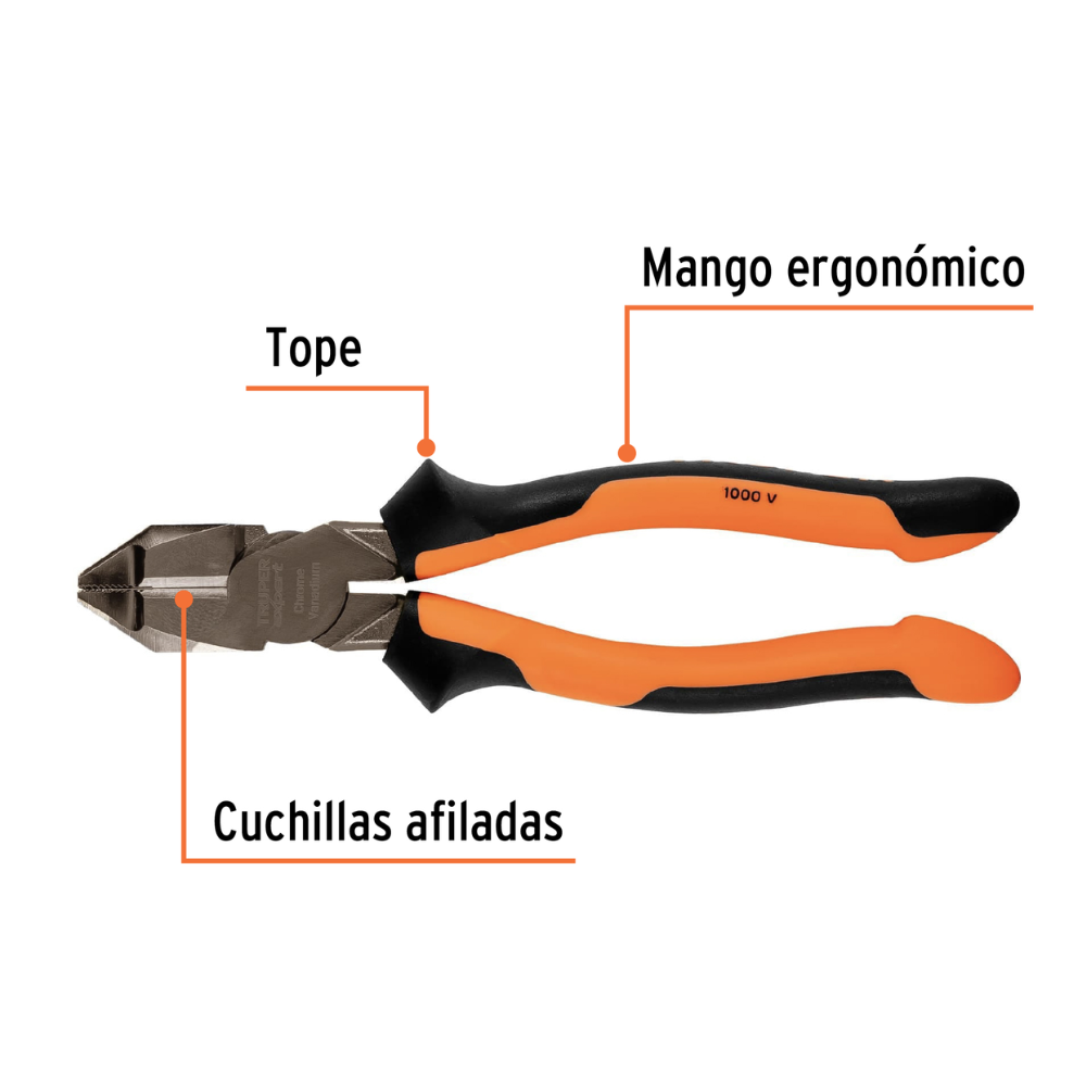 Alicate universal uso rudo 8″, dielectrico TRUPER