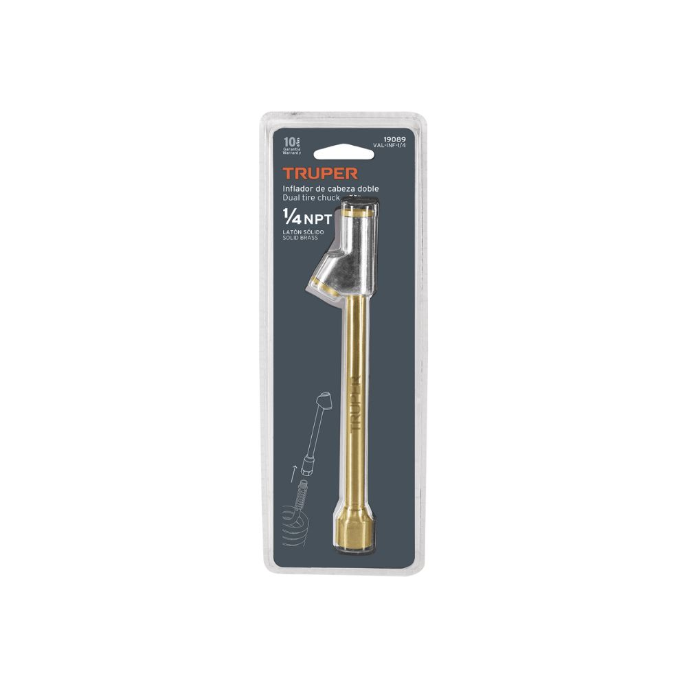 Inflador de cabeza doble, cuerda 1/4″ NPT, TRUPER