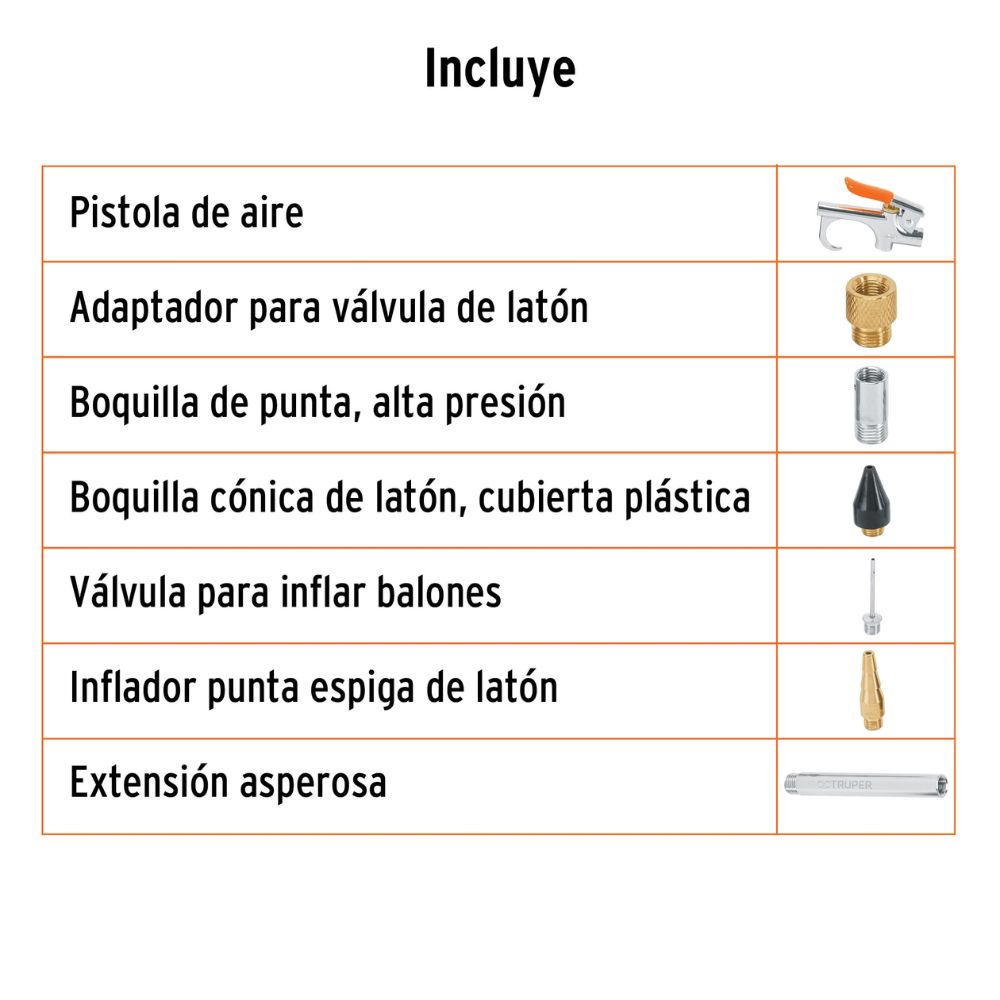 pistola para sopletear, 2 boquillas, 4 accesorios, TRUPER