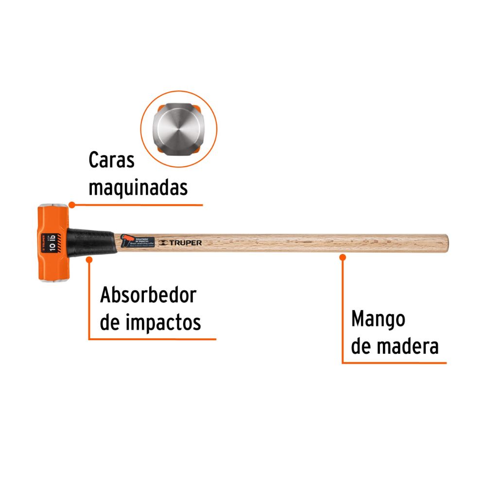 Comba mango de madera 10 lb, 36″ de largo, TRUPER