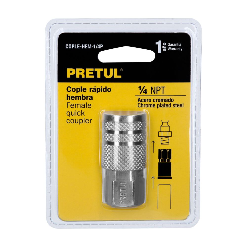 Acople rápido hembra, cuerda 1/4″ NPT, PRETUL