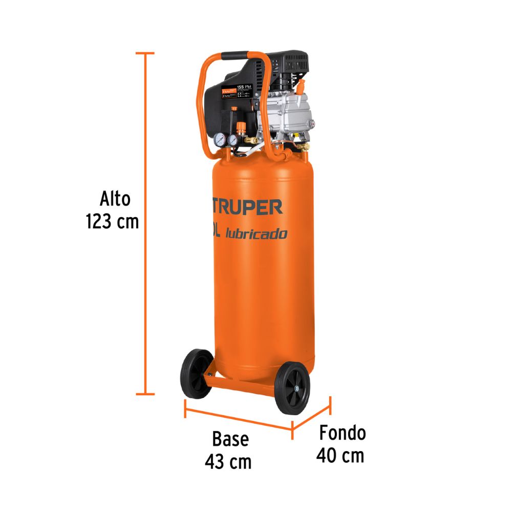 Compresor vertical 80 L, 3-1/2 HP (potencia máxima), 220 V TRUPER