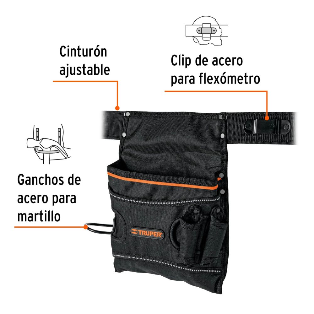 Porta herramientas de poliéster, 5 compartimentos, TRUPER