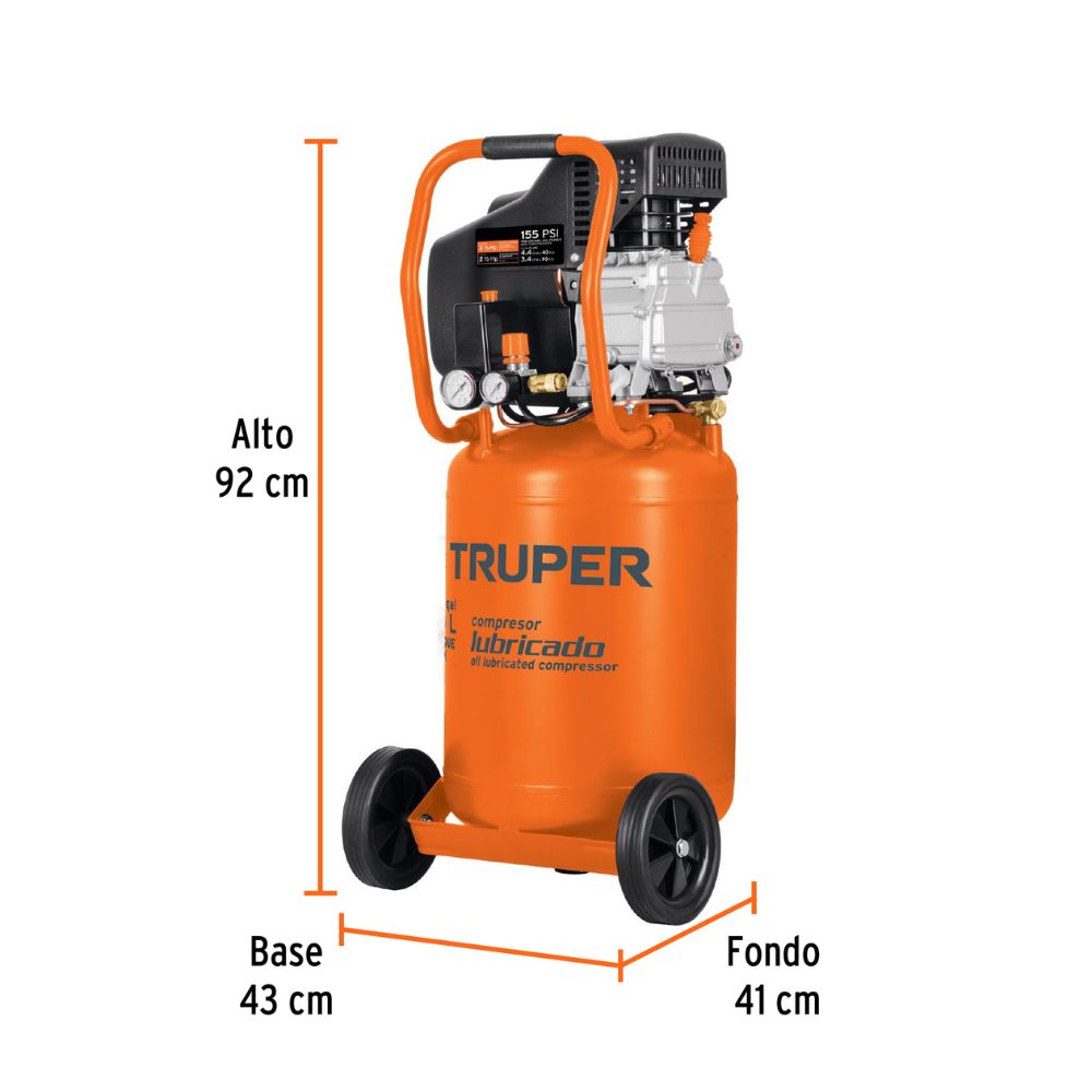 Compresor vertical 50 L, 3-1/2 HP (potencia máxima), 220 V TRUPER