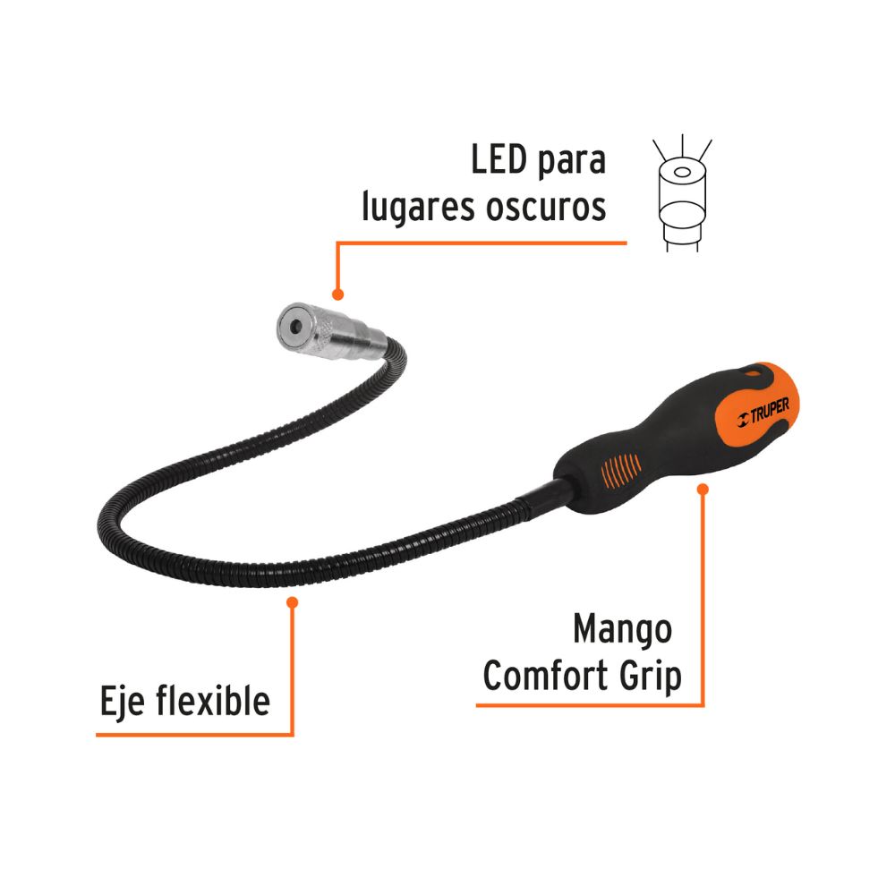 Imán Flexible de Acero con LED TRUPER
