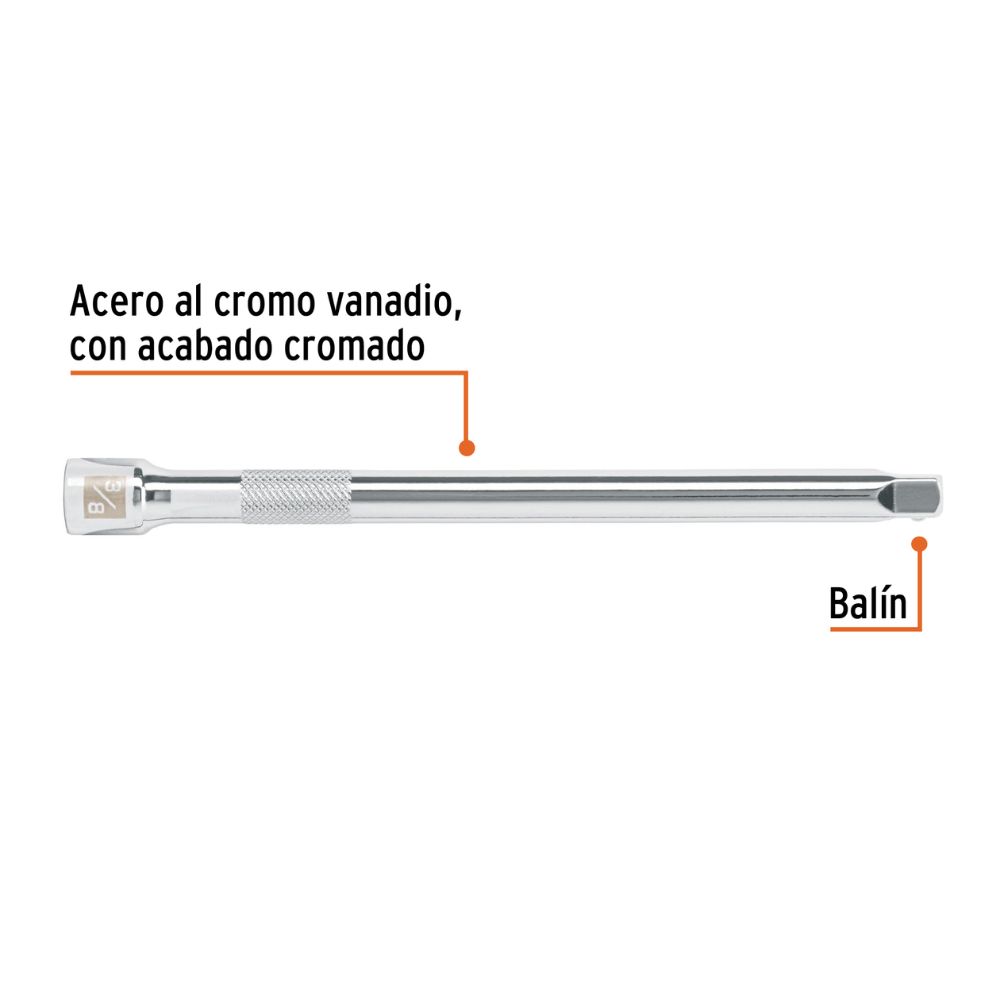 Extensión, encastre 3/8″, largo 8″, TRUPER
