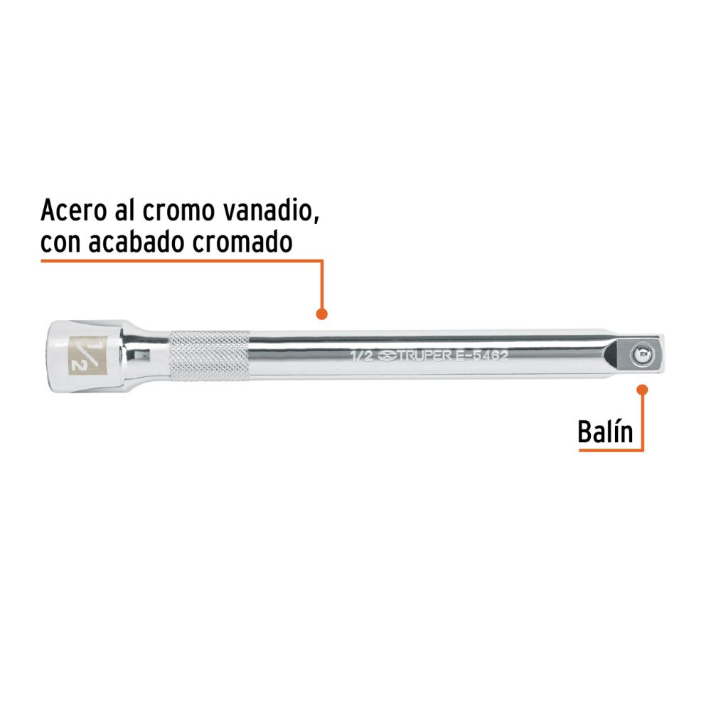 Extensión, encastre 1/2″, largo 8″, TRUPER
