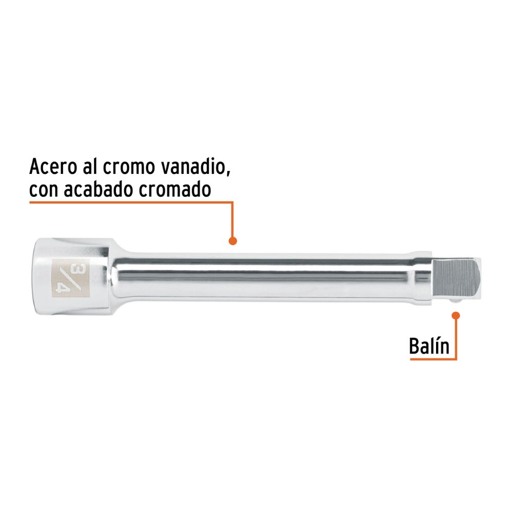 Extensión, encastre 3/4″, largo 8″, TRUPER