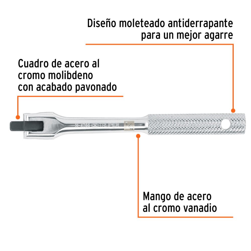 Palanca articulada de 7-1/2″ x 13 mm para dados encastre 3/8″ TRUPER