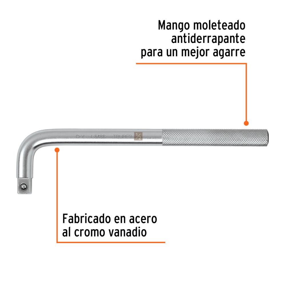 Palanca en L 1/2″ de 9″(23cm) TRUPER