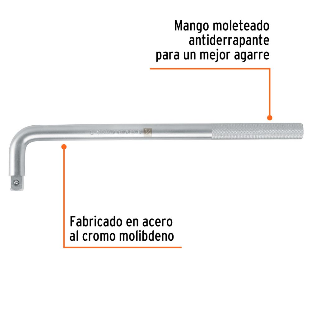 Palanca en L 3/4″ de 18″(45cm) TRUPER