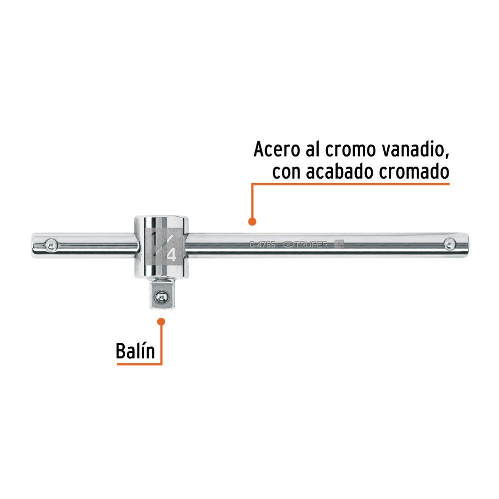 Palanca corrediza 1/4″ de 4-1/2(11.5cm) TRUPER