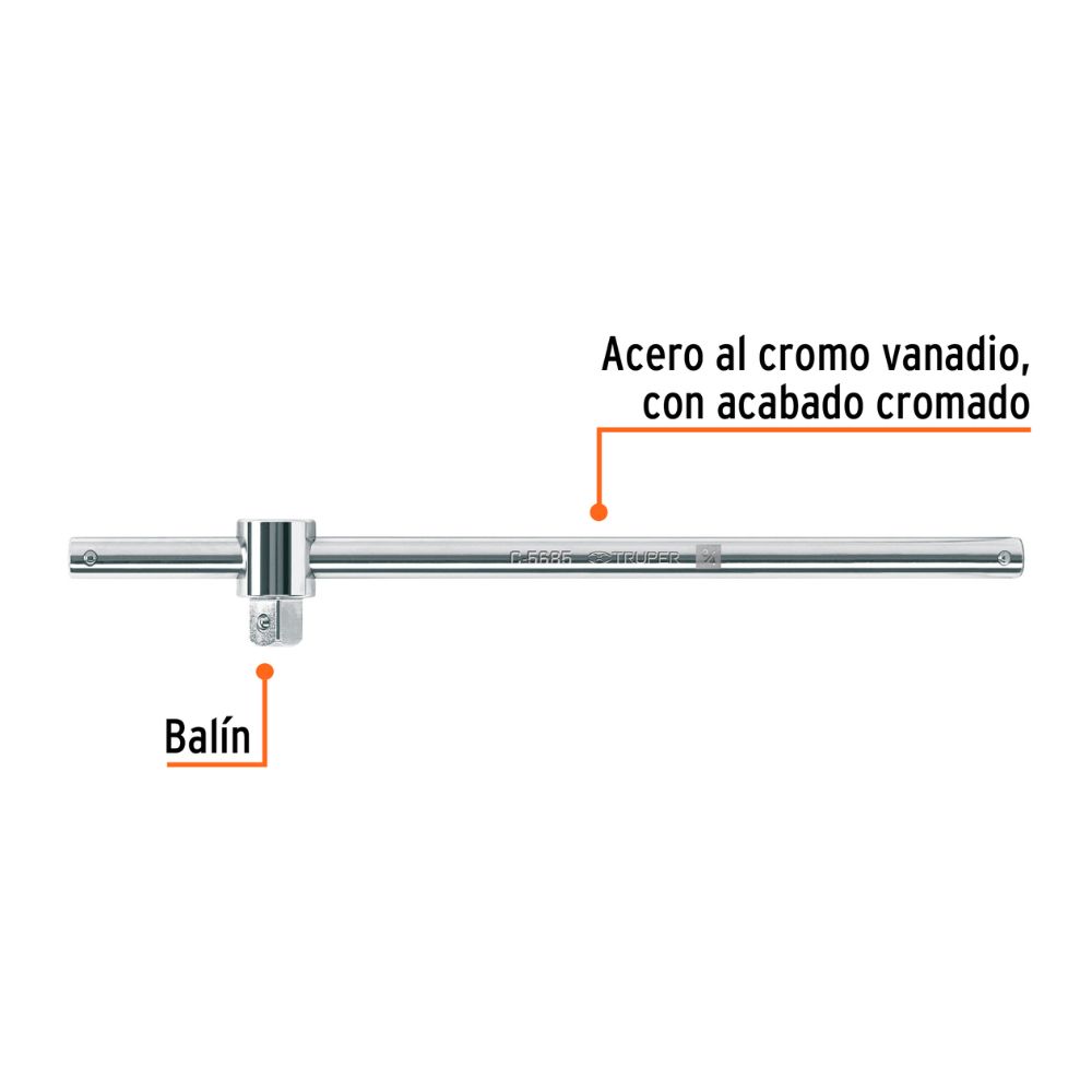 Palanca corrediza  3/4″ de 18´(45cm) TRUPER