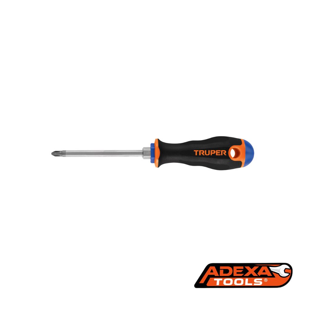 Desarmador estrella 1/4″ x 4″ mango Comfort Grip, TRUPER