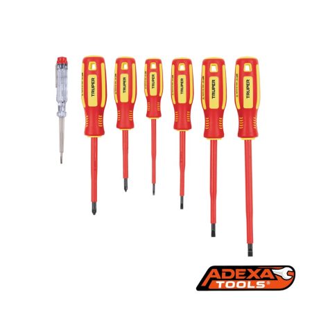 Juego de desarmadores dieléctricos 6pz + 1 detector de energía TRUPER