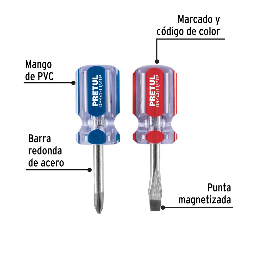 Desarmadores honguito 2pz PRETUL