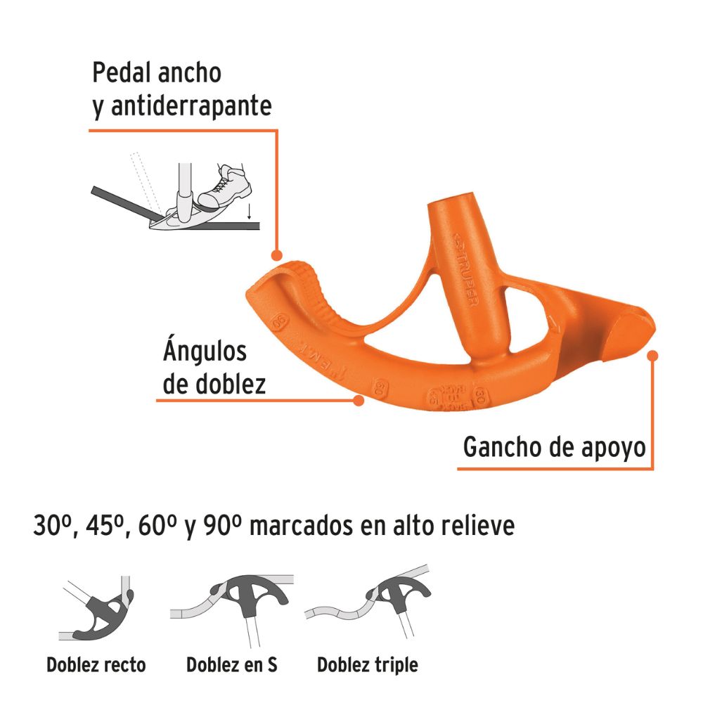 Doblador de tubo conduit 1″, TRUPER