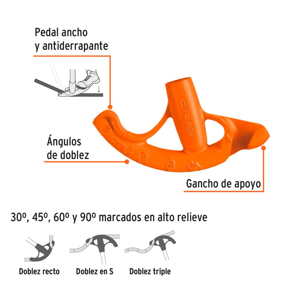 Doblador de tubo conduit 3/4″, TRUPER