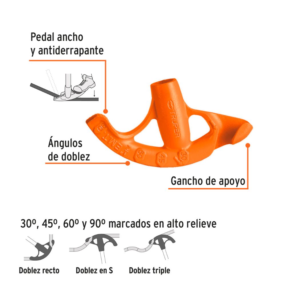 Doblador de tubo conduit 1/2″, TRUPER