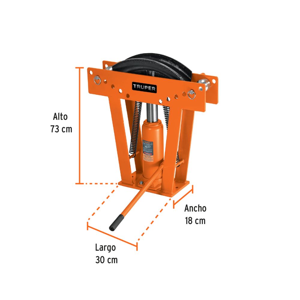 Doblador hidráulico para tubo, 16 ton, TRUPER