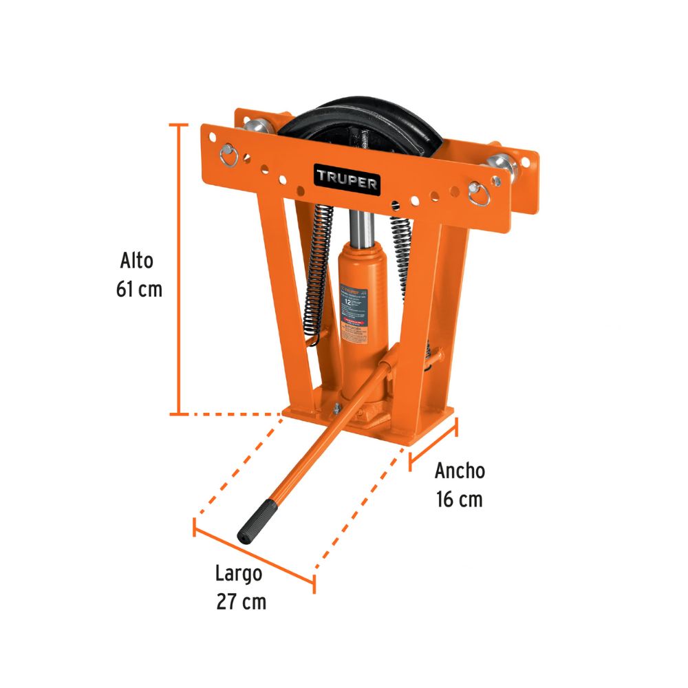 Doblador hidráulico para tubo, 12 ton, TRUPER