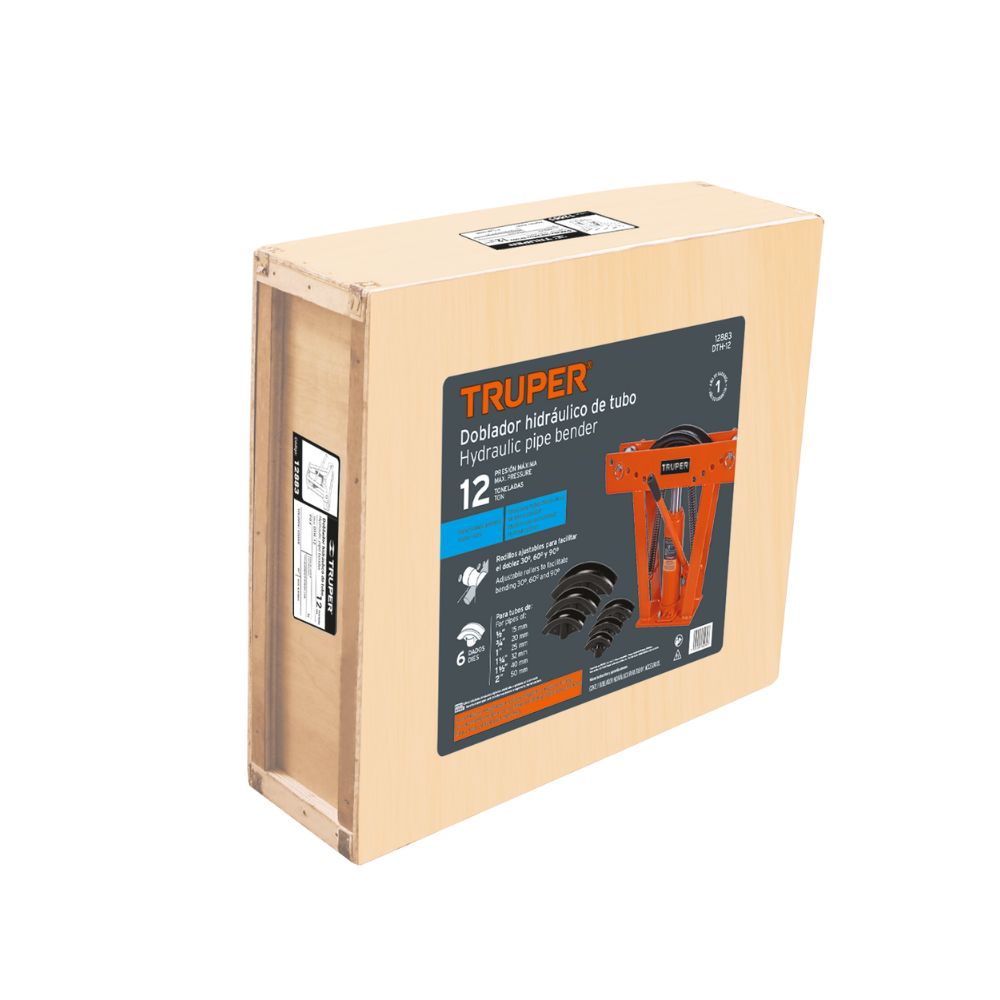 Doblador hidráulico para tubo, 12 ton, TRUPER