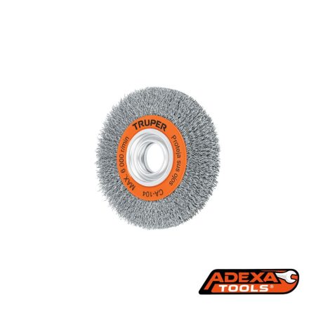 Escobilla de alambre ondulado 6" x 3/4" para esmeril, TRUPER