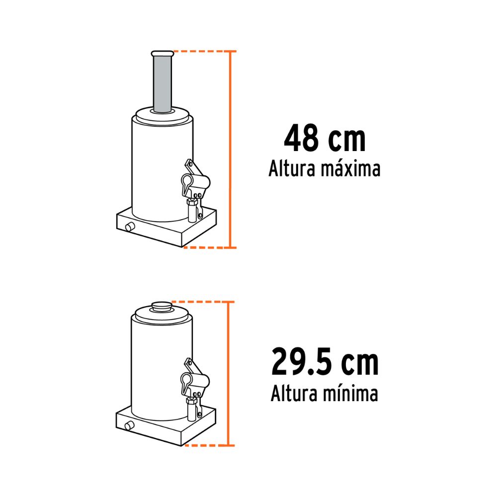 Gata tipo botella hidráulico 50 Ton, TRUPER