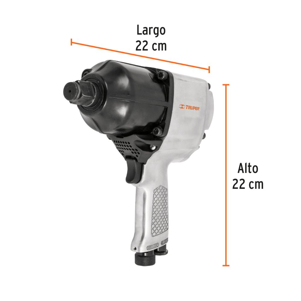 Llave de impacto neumática 3/4″, industrial, TRUPER