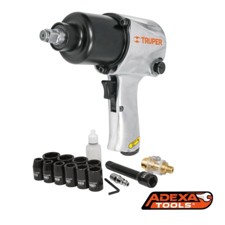 Kit de llave de impacto 1/2" industrial, con estuche TRUPER