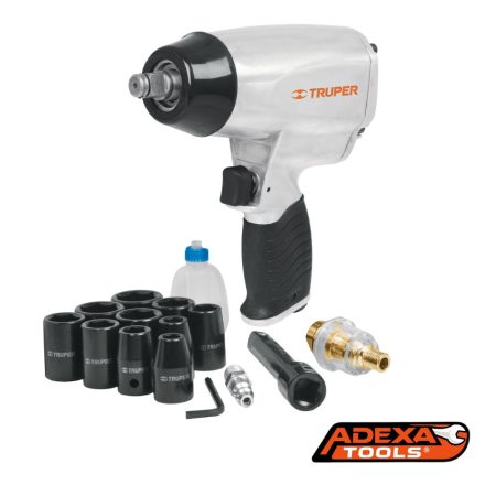 Kit de llave de impacto 1/2", con estuche TRUPER