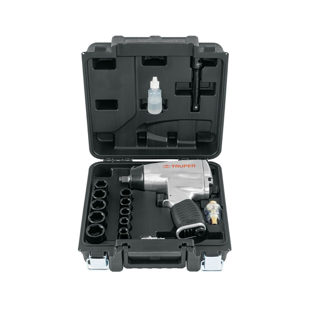 Kit de llave de impacto 1/2″, con estuche TRUPER