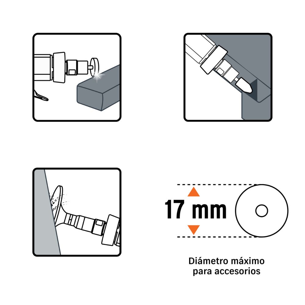 Mini rectificador neumático 1/4″ recto, TRUPER