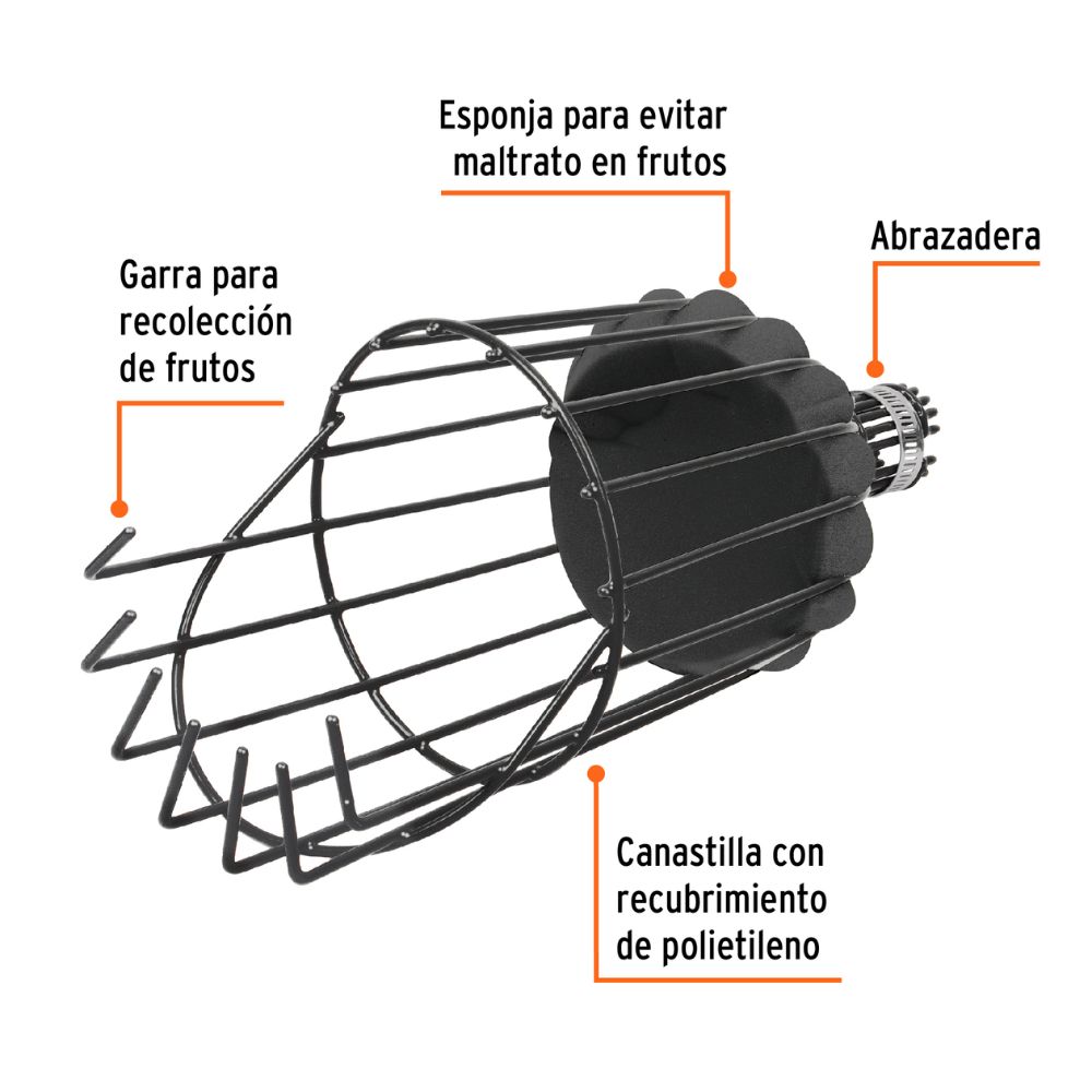 Canasta recolector de fruta, sin mango, TRUPER