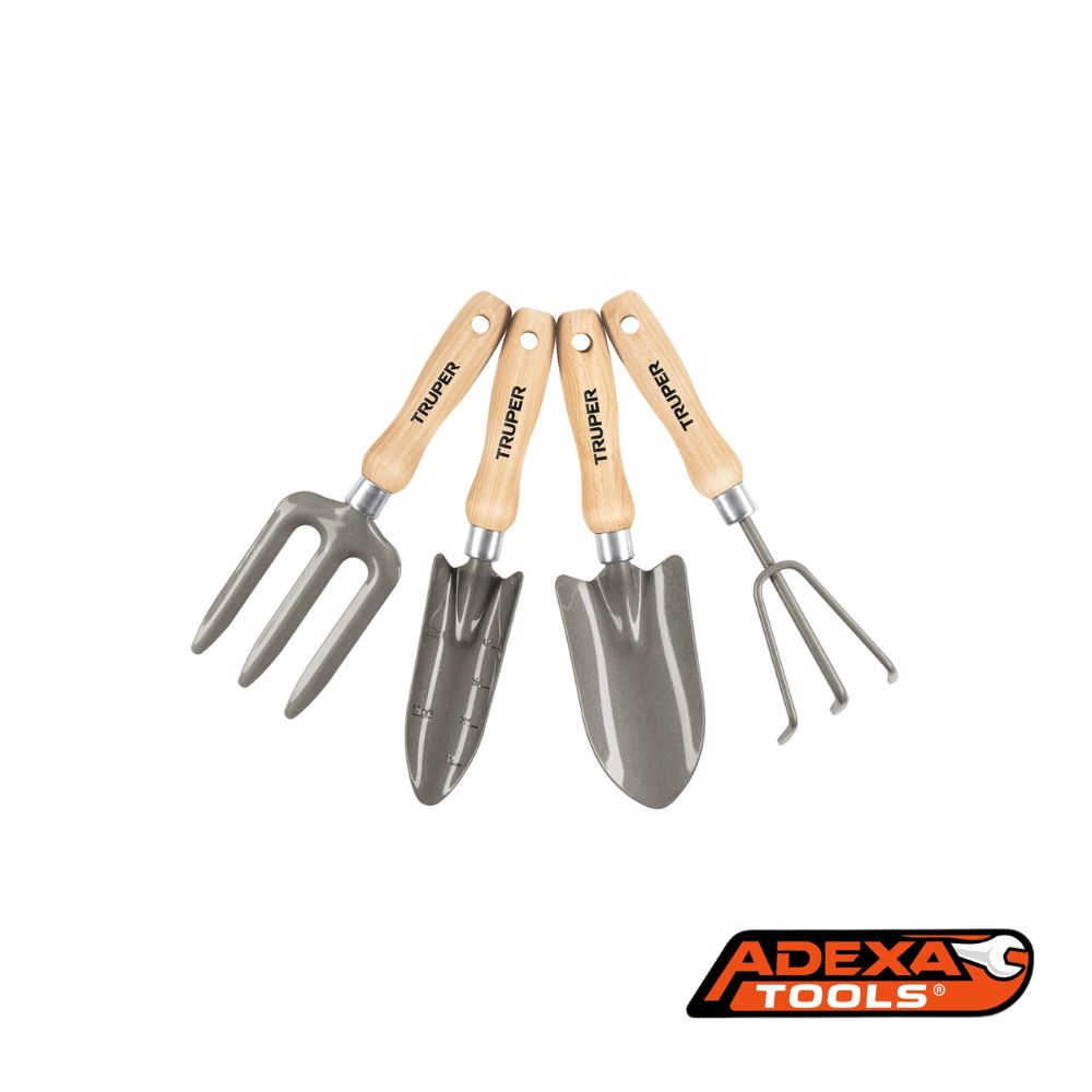 Herramientas de jardinería 4pz, mangos de 6″  TRUPER