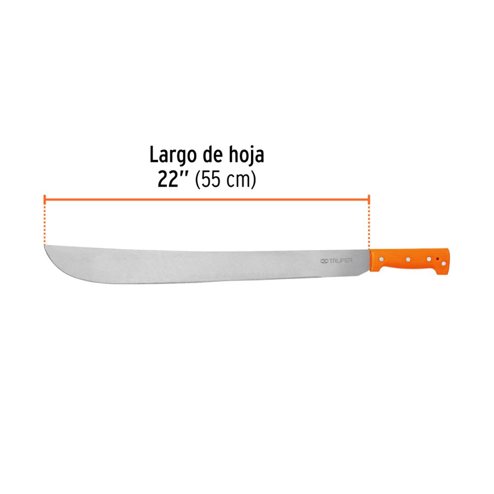 Machete 22″ cacha naranja remachada, TRUPER