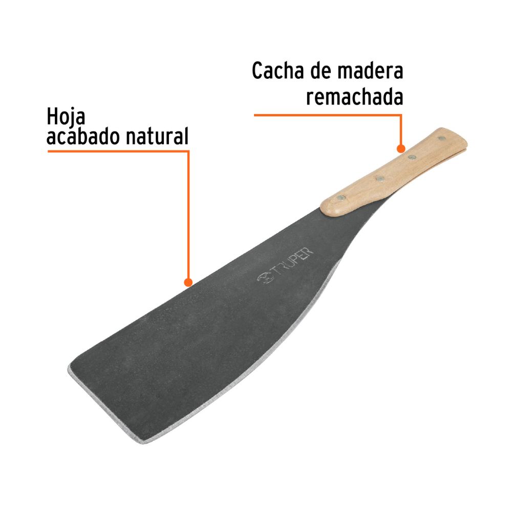Machete cañero sin gancho 15″, mango de madera, TRUPER
