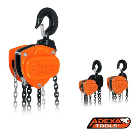 Tecle / Polipasto industrial de cadena, 3 toneladas, TRUPER