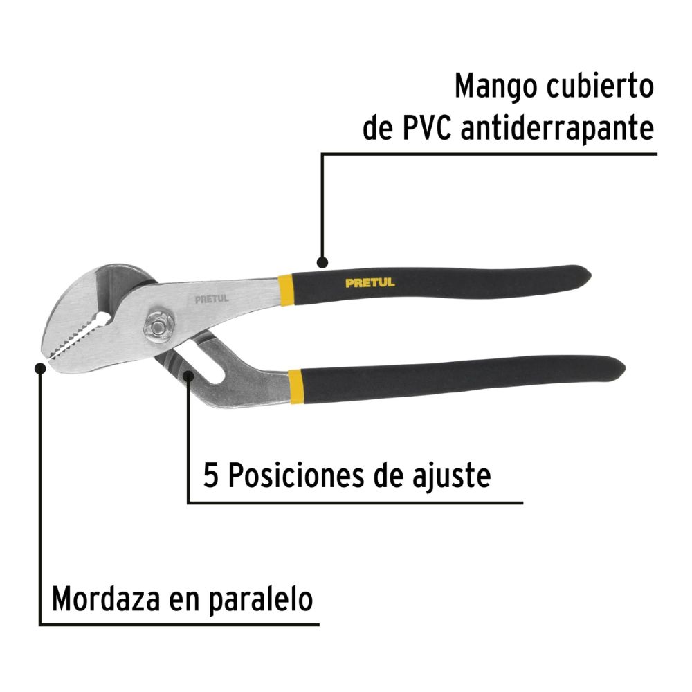 Alicate pico loro 10″ mango de PVC, PRETUL